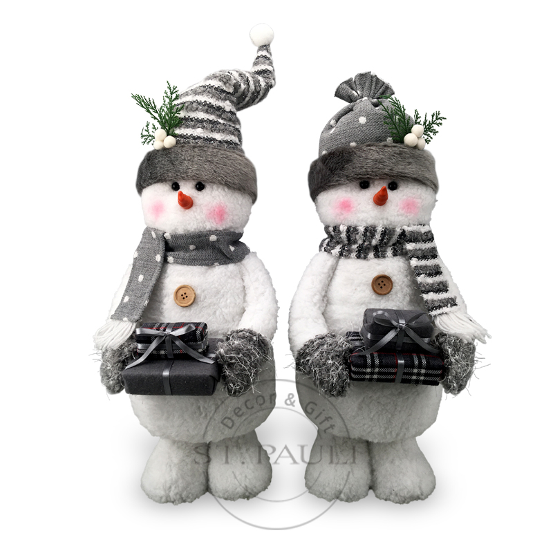 PL7G909 A25''B20灰白站姿雪人 毛织布 站姿 摆饰 A25''B20inch GW snowman Standing Knitted Fabric Standing tabletop .jpg