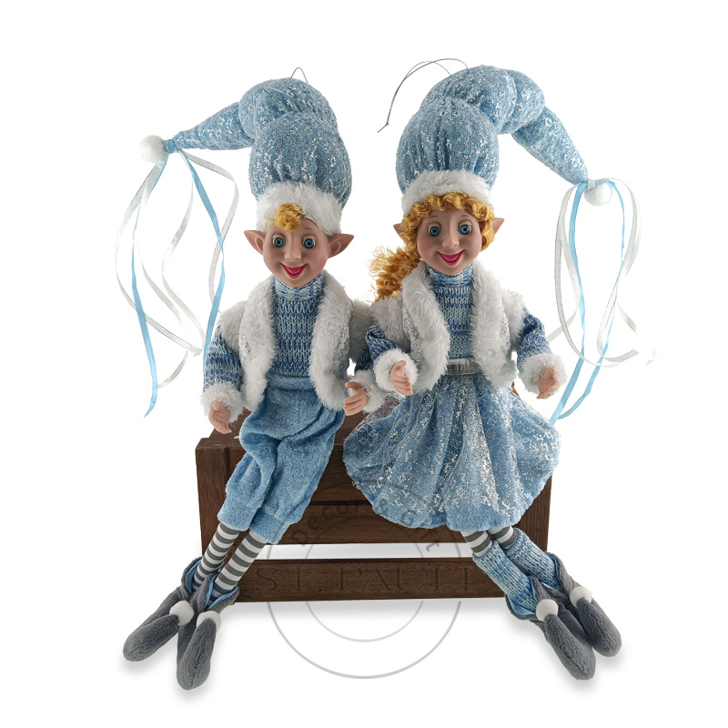 PL20564AB 18寸圣诞毛绒精灵娃娃 丝绒 毛织布 摆饰 坐姿 18inch christmas Bendable plush elf doll velvet knitted Fabric Tabletop Sitting''.jpg