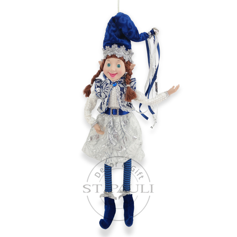 PL18811B 18寸女孩精灵吊饰 丝绒 蕾丝布 吊饰 18inch girl Elf Ornament Velvet Lace Fabric Ornament.jpg