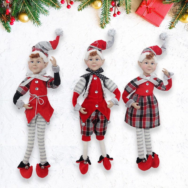 Christmas Elf Doll Buffalo Plaid Boy and Girls