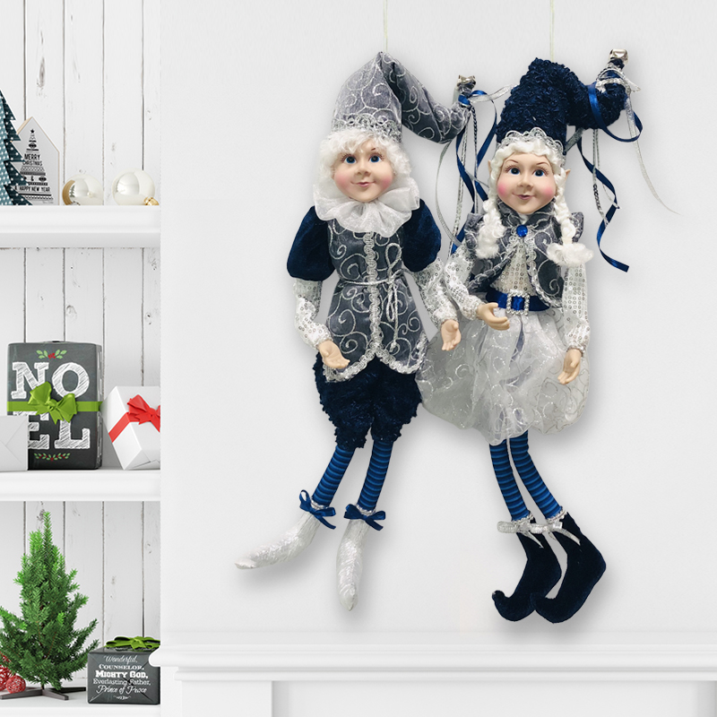 Christmas Elf Doll Bendable Velvet Printed