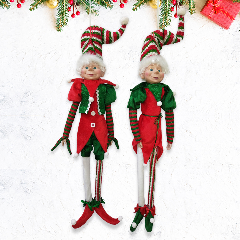 Christmas Elf Doll Glitter Fabric