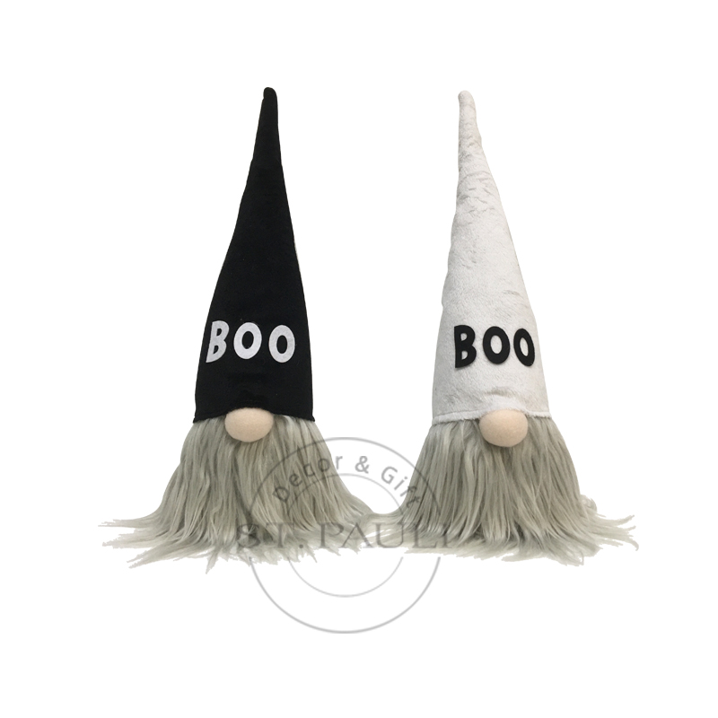 PL2B125AB 17‘’万圣节地精 长毛绒 平绒布 餐桌摆饰 Halloween Plush Gnomes Fleece Fabric Tabletop 白底图 .jpg