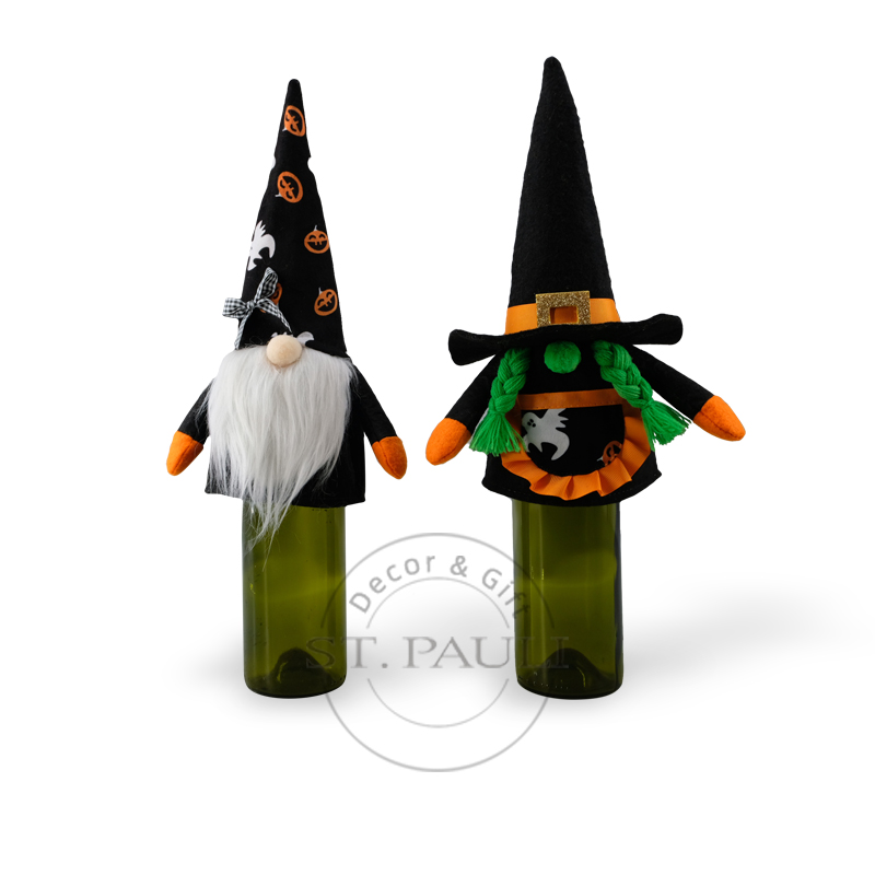 PL2B284AB 11'‘万圣节酒瓶套 长毛绒 桌面摆饰 Halloween Bottle Cover Plush Tabletop Decor' 白底图 .jpg