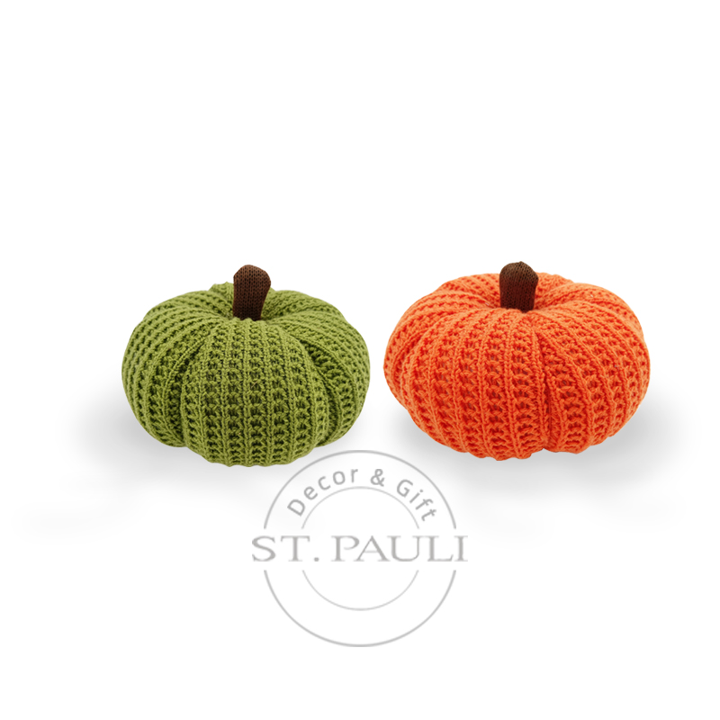 PL19269AB 8‘’秋收编织毛织南瓜 毛织布 桌面小摆饰 Harvest Knited Green Pumpkin Knitted Tabletop Decor 白底图.jpg