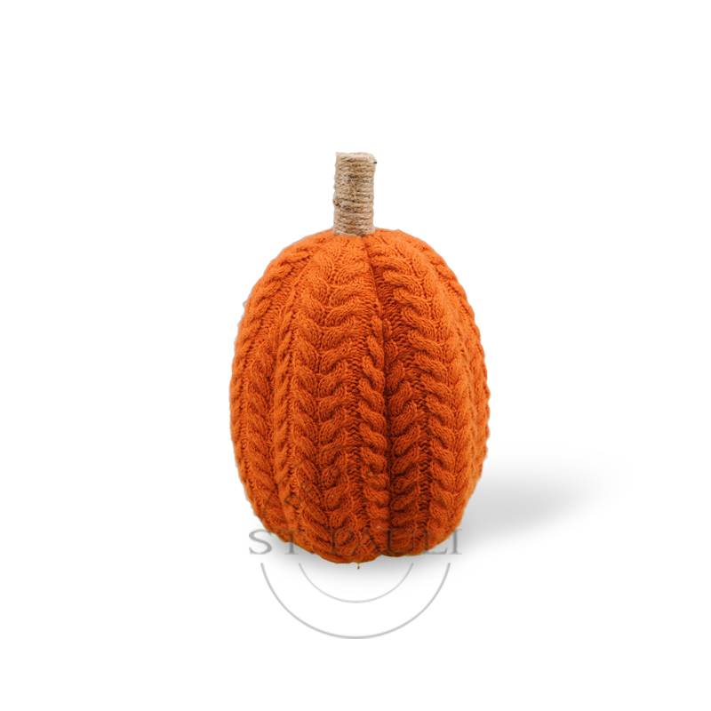 PL2C460 6''x8''秋收编织毛织南瓜 毛织布 桌面小摆饰 Harvest Knited Pumpkin Knitted Tabletop Decor 白底图.jpg