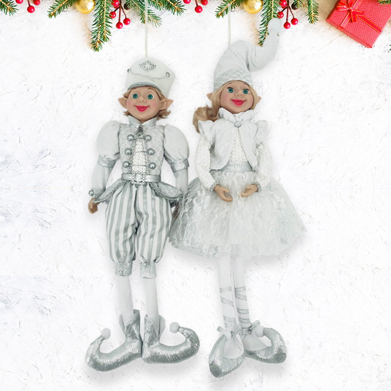 Silvery White Christmas Gorgeous Elf Lace Doll New Style