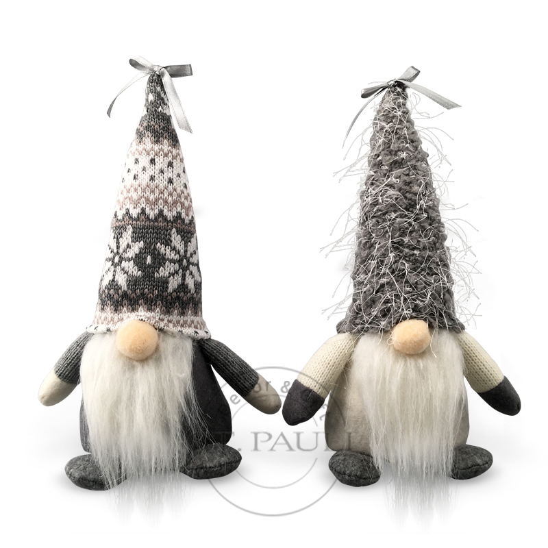 PL7G915AB 10寸灰白色地精 毛织布 雪花毛织 柔软填充 10inch GW christms Gnome Knitted Fabric Snowflake Knitted Soft Stuffed .jpg