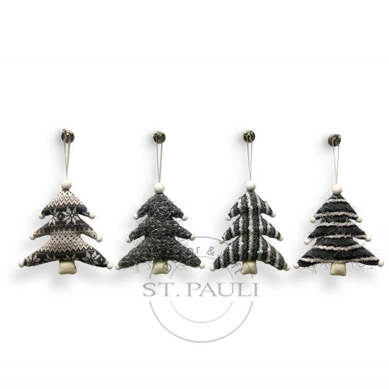 PL7G905ABCD 7寸灰色羊毛树吊饰 羊毛 多款式 圣诞树吊饰 7inch gray Fleece Tree ornament Fleece Christmas ornaments '.jpg