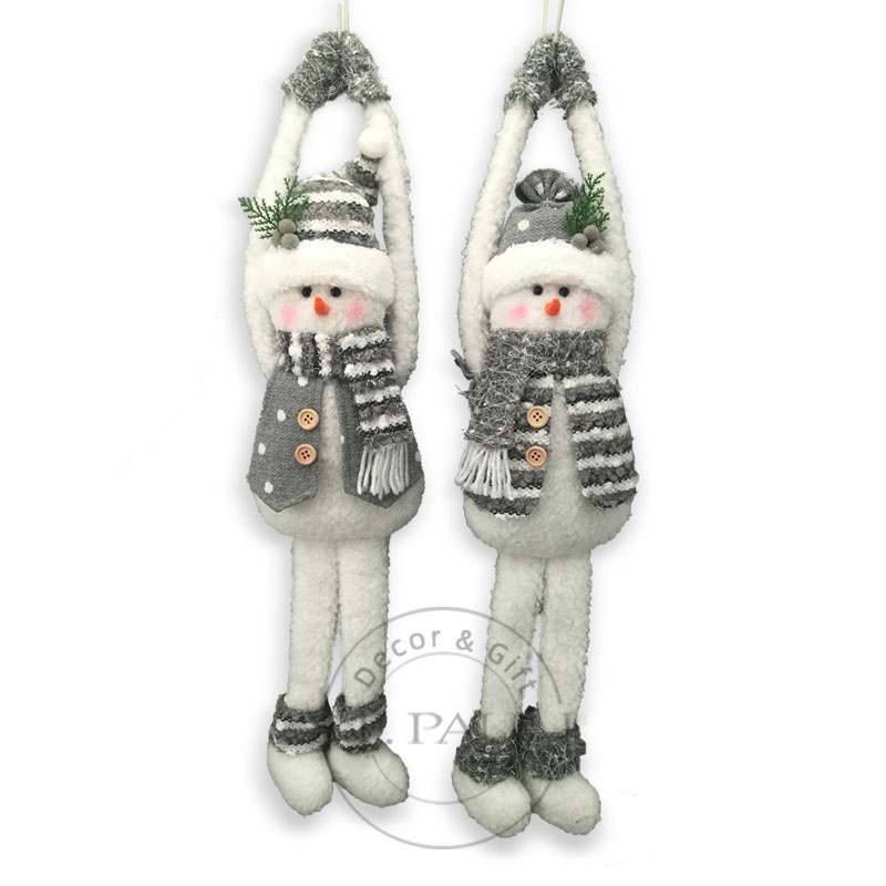 PL7G911AB 22寸吊手雪人门挂 毛织布 门把挂饰 22inch Christmas snowman hanging door Knitted fabric Door hanger .jpg