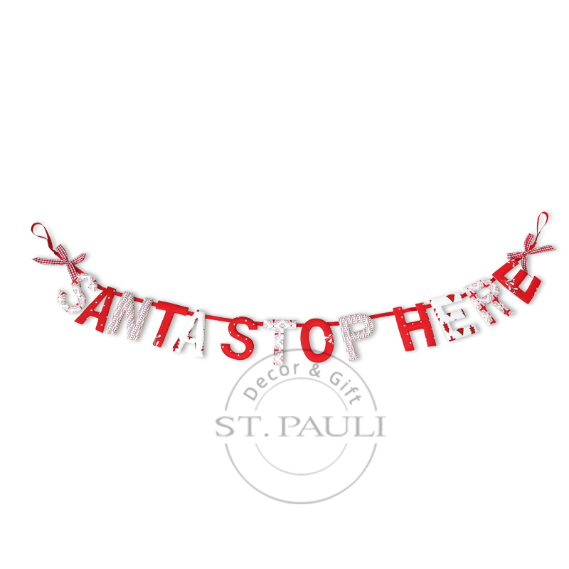 PL7C754 62寸SANTA STOP HERE 拉旗 格子布 挂饰 72inch Anta stop Here Garland Scottish grid Ornament'’.jpg