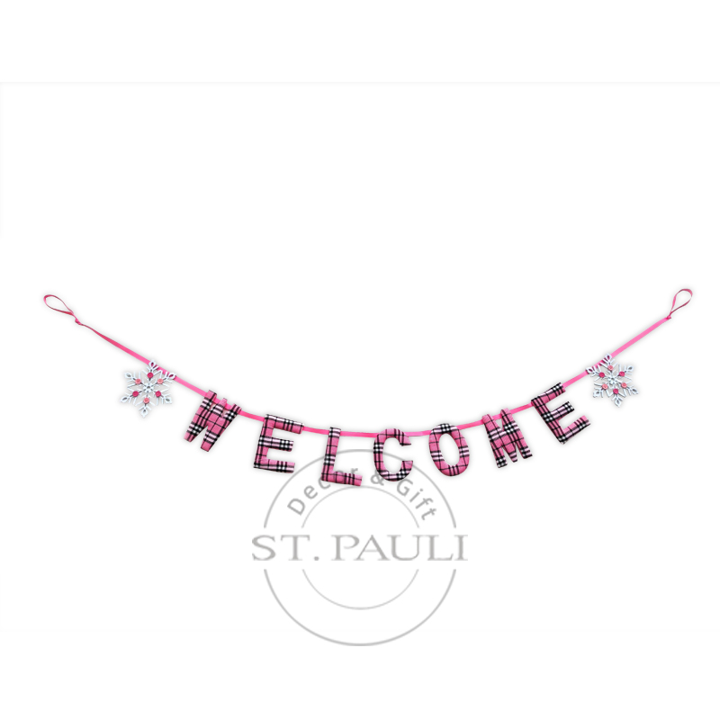 PL7C765 64寸WELCOME 雪花挂旗 格子布 挂饰 64inch WELCOME Snowflake Garland Scottish grid Ornament.jpg