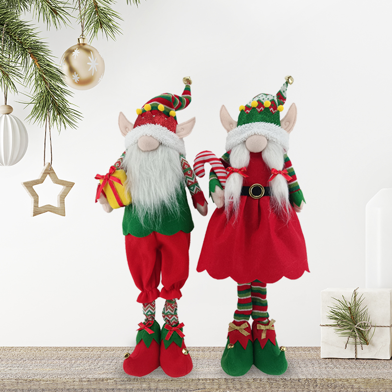 Christmas Dolls  Red-Green Gnome Sitter 2 Asst