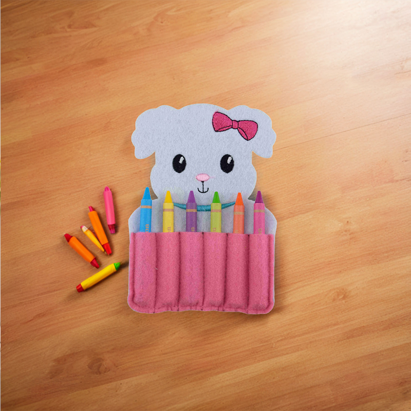 Dog Crayon Holder - Soft Secure and Accessible Colors