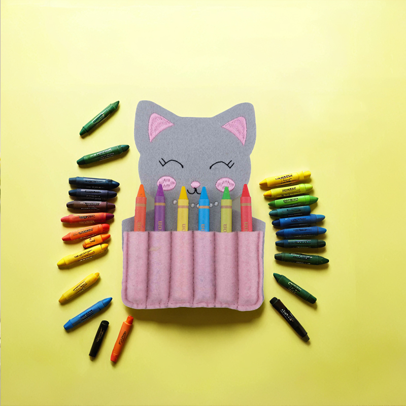 Cat-Themed Crayon Holder - Purr-fect for Artistic Journeys