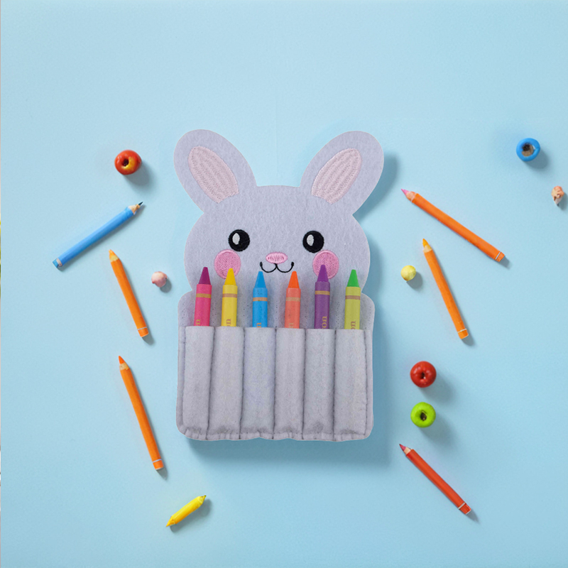 Cute Bunny Felt Crayon Holder - Stylish Artistic Fun