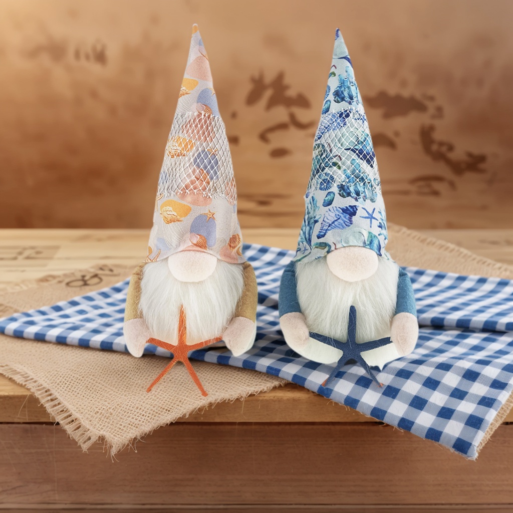 Super Soft Fabric Ocean Coastal Gnome Home Decor Tabletop Decor