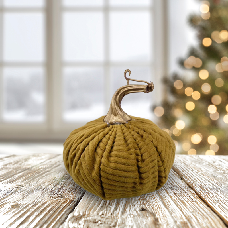 PL2C490B 4.5''X2.5'' 秋收天鹅绒南瓜 天鹅绒 桌面摆饰 Harvest Velvet Pumpkin Velvet Tabletop Decor 场景图.jpg