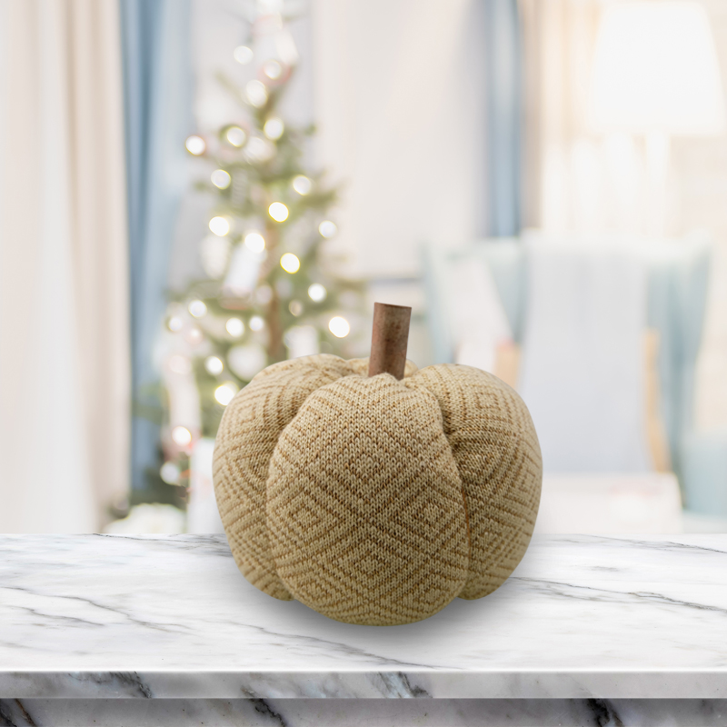 PL2C475 7''秋收编织毛织南瓜 毛织布 桌面小摆饰 Harvest Knited Pumpkin Knitted Tabletop Decor 场景图.jpg