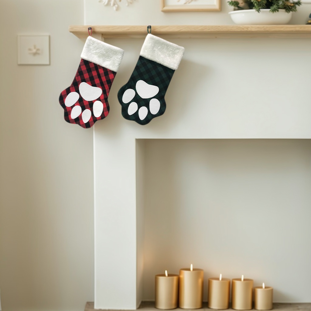Funny Dog Paw Christmas Stocking