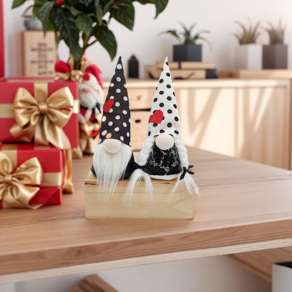 Valentine's Day Black Valentine Decoration Gift Fabric Gnome