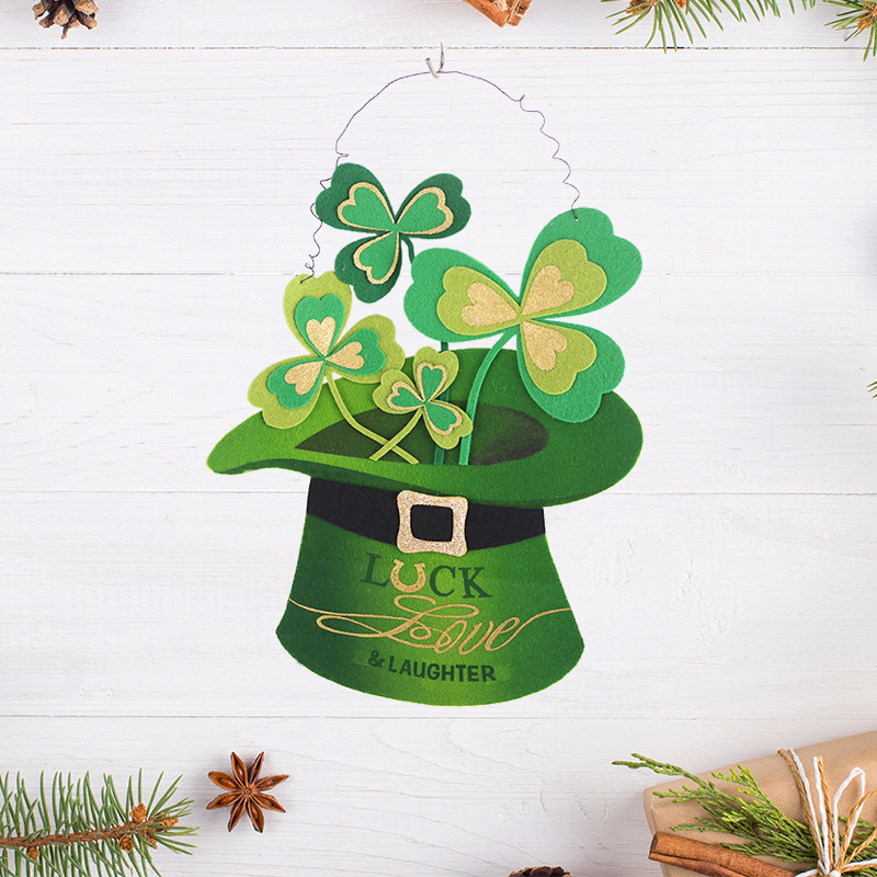 Hangings St Patricks Day Accessories Large Top Hat Felt Wall Decor