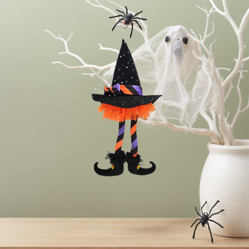 Ornaments with Hanging Legs Decorations Halloween Witch Hat