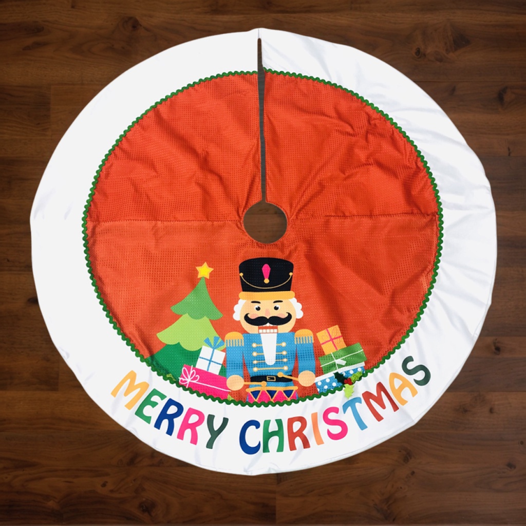 Nutcracker Soldier Sublimation Skirt Print Christmas Tree Skirts
