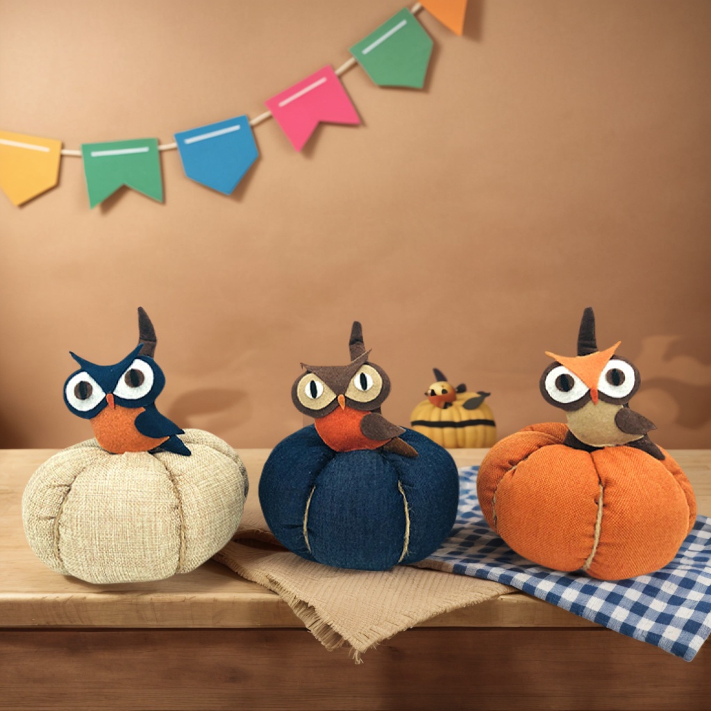 Decoration Holiday Festival Owl Felt Thanksgiving Cute Fabric Pumpkin