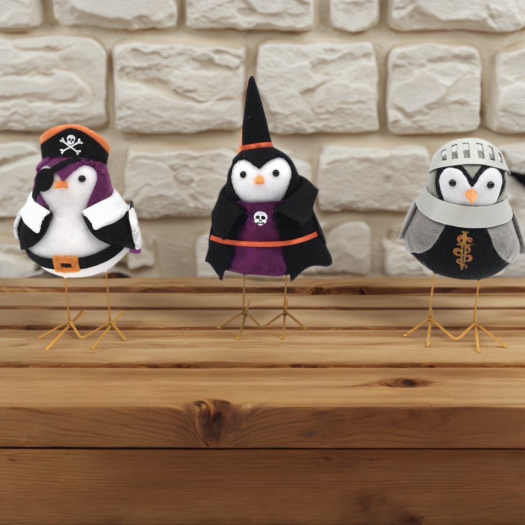 Halloween Decoration Pieces Bird Ornaments Felt Craft Birds Decorations